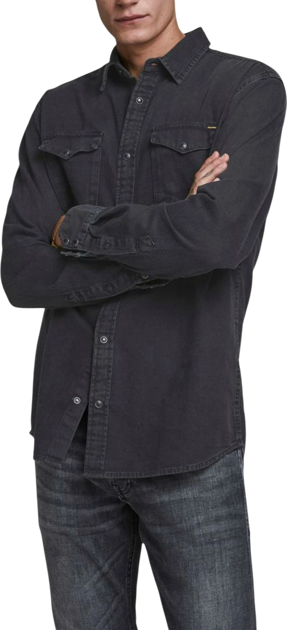 Këmishë për meshkuj Jack & Jones JJESHERIDAN L/S NOOS, e zezë [Madhësia: XL]