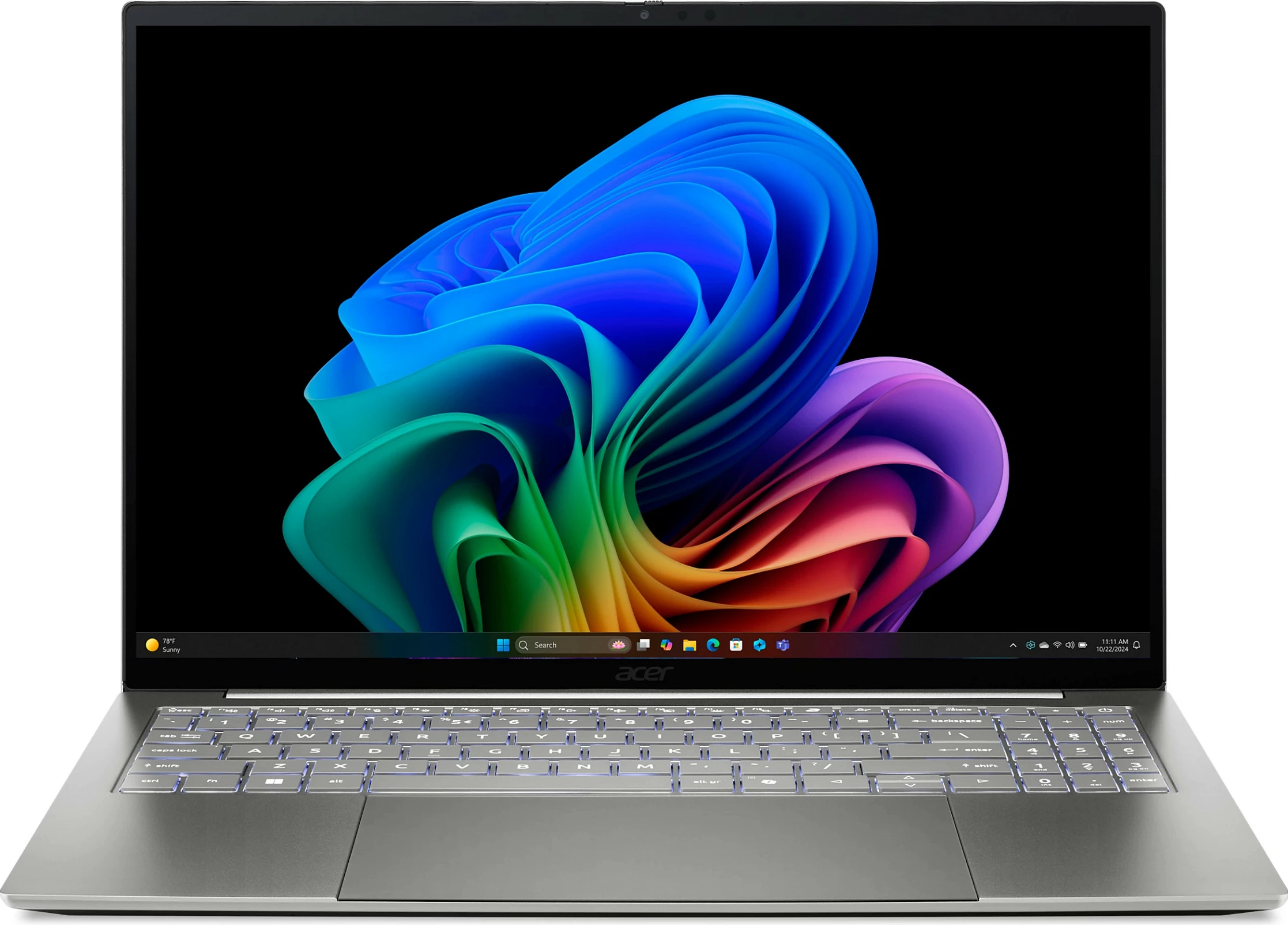 Laptop Acer Swift 16 AI SF16-71T-993G, CU X9 388H, 32GB RAM, 1TB SSD, 16" Touch, Windows 11 Home, gri/argjendtë