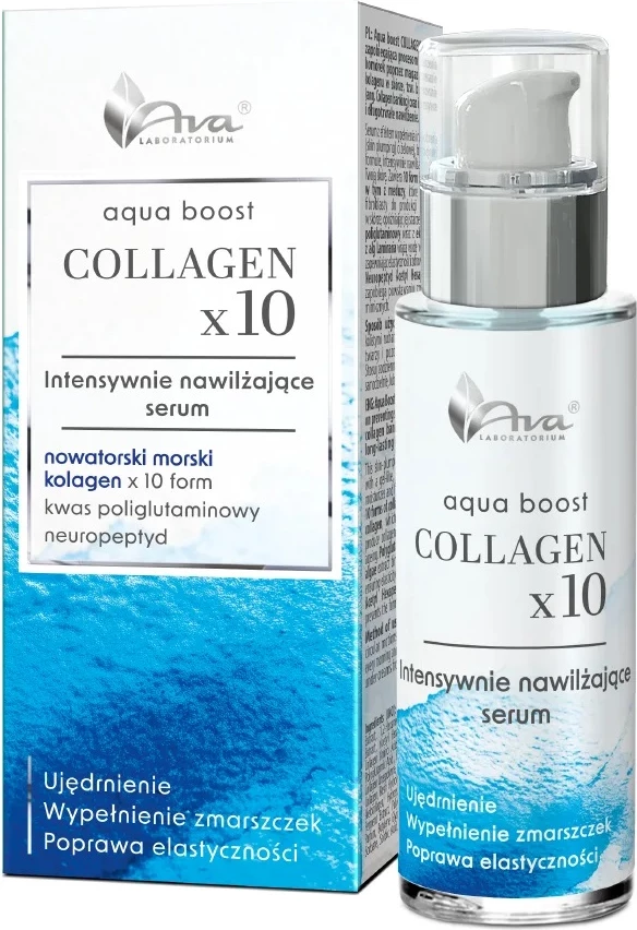 Serum për fytyrë Ava Laboratorium Aqua Boost Collagen x10 Intensively Hydrating për femra, 30ml