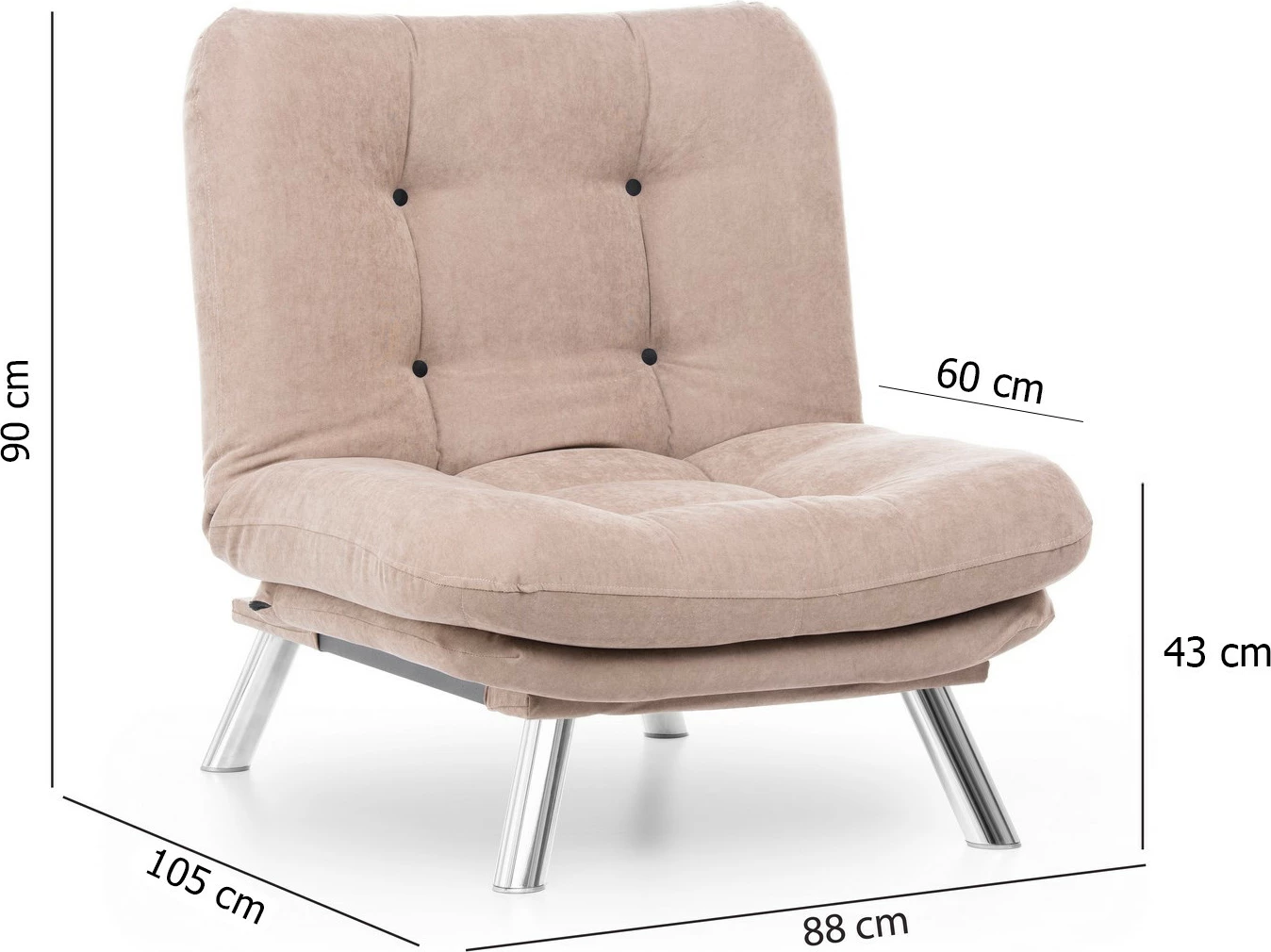 Karrige një vendëshe Atelier del Sofa, Misa Solo, ngjyrë mink