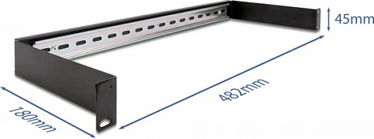 Panel shinë DIN 19" DeLOCK 1U, metal, i zi