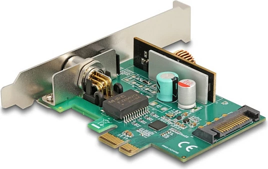 Kartelë rrjeti DeLOCK 90760 PCIe, 2.5GbE, port M12, PoE, e gjelbër/çelik inox