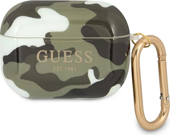 Mbështjellës Guess GUAPUCAMA për AirPods Pro, Camouflage, Jeshil