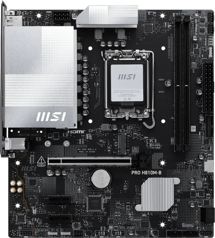 Pllakë amë MSI PRO H810M-B LGA1851 Intel H810 DDR5 2xDIMM mATX PCIe 5.0 2.5G LAN