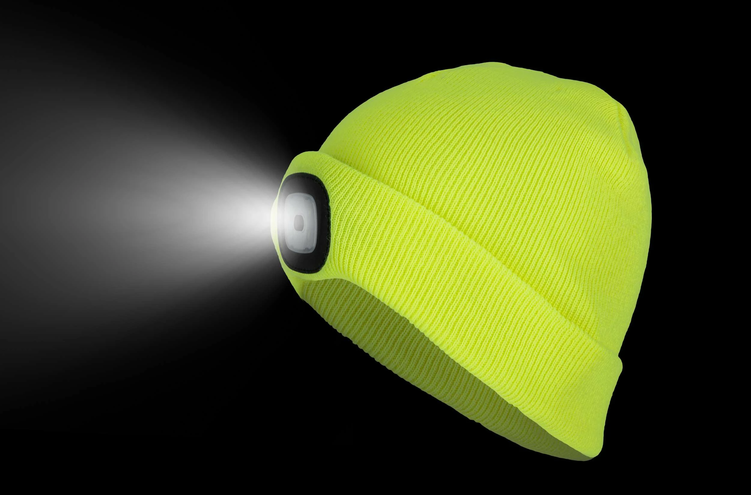 Kapelë dimërore me dritë LED USB, Lahti Pro L102330S, akril 100%, e dyfishtë, 3 nivele ndriçimi, 250 mAh, e verdhë