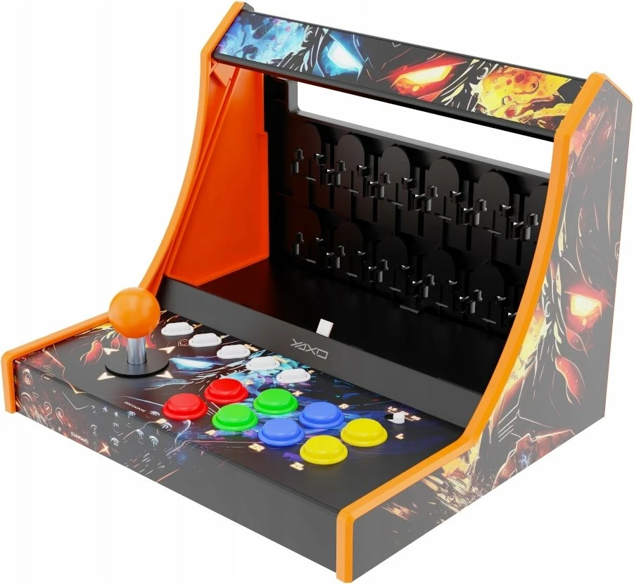 Kontroller arkade Yaxo Arcade Arena për Nintendo Switch/NS2, Turbo, USB-C, 12 slote kartash, i zi