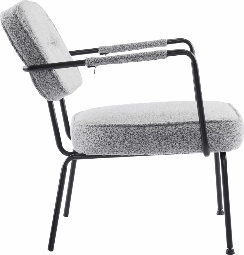 Karrige e ulët Prisley, ngjyrë gri e çelët, 73x66x78