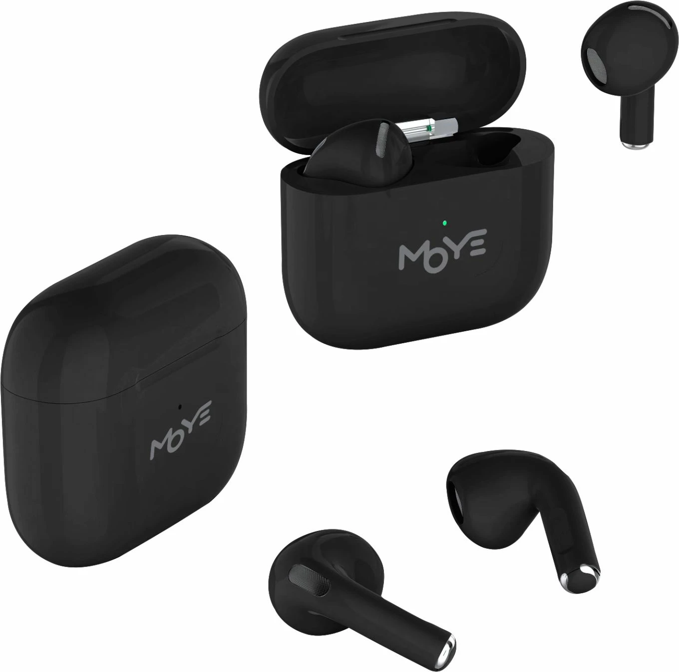 Kufje wireless MOYE Aurras 3 Lite, Bluetooth 5.4, me kasë karikimi, USB-C, zezë
