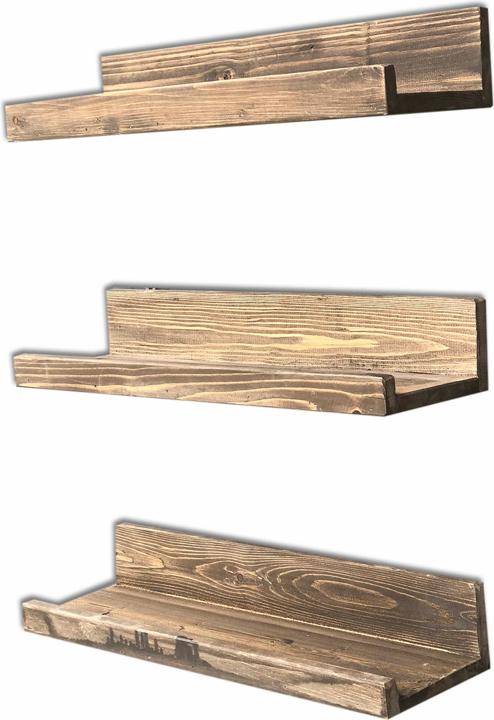 Raft muri dekorativ Skye, ngjyrë arre, 3 copë, Aa068