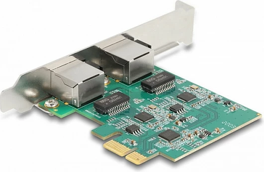 Kartë rrjeti PCIe DeLOCK RTL8125, 2x RJ45 2.5GbE, low-profile, e bardhë