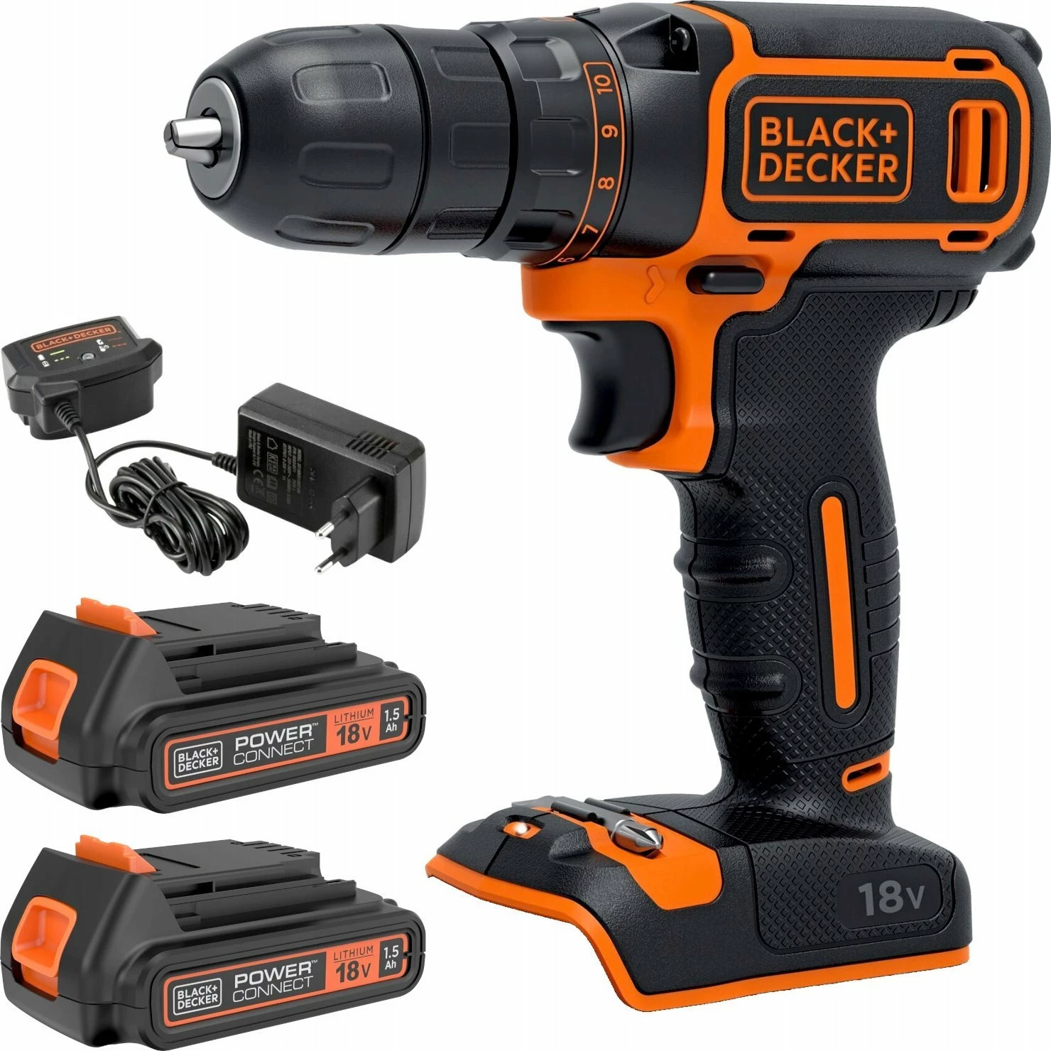 Burgji/vidhosëse pa kabllo Black+Decker BDCDC18B 18V, 2x 1.5Ah bateri, me karikues, e zezë/portokalli