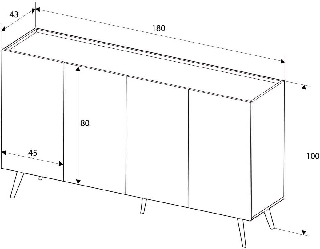 Konsolë Hanah Home, Kns-740-Ff-2, ngjyrë lisi