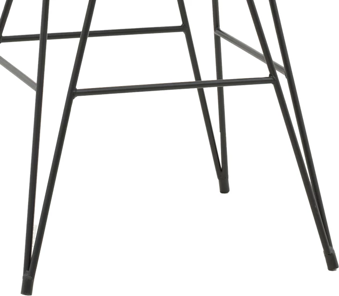 Tavolinë me karrige Naoki V set prej 5 copash rattan pe ngjyrë natyrale dhe metal i zi 80x80x78cm