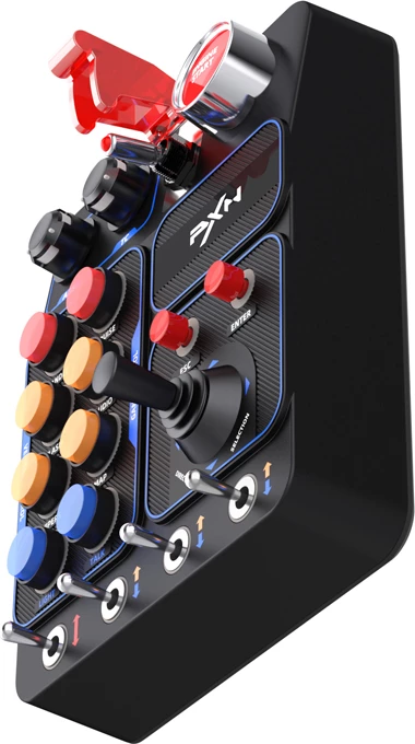 Panel kontrolli me butona për simracing, PXN CB1, 30 butona të programueshëm, RGB, lidhje me kabllo USB-C, montim me kapëse