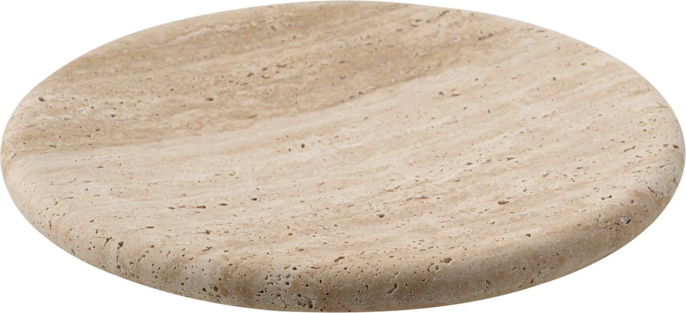 Pjatë për servirje torte, mermer travertin, Hermia Concept, MAR09960104D, bezhë, 29x8cm
