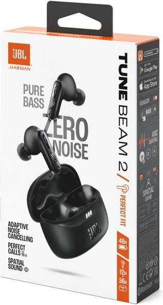 Kufje True Wireless JBL Tune Beam 2, ANC e rregullueshme, Bluetooth 5.3, 48 orë bateri, IP54, me mikrofon, të zeza