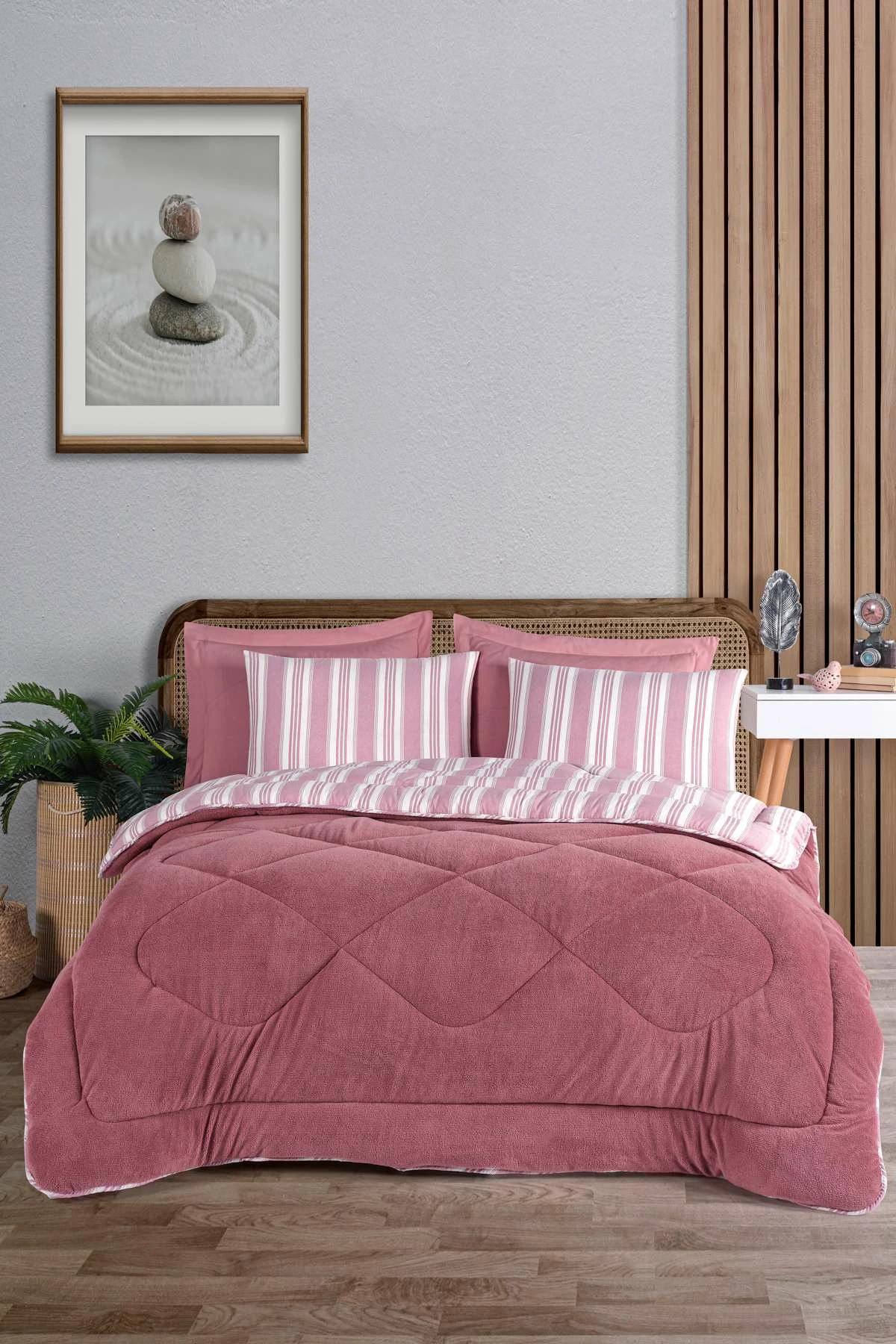 Set këllëfësh jastëku (2 copë), L'essentiel, Soft Line, ngjyrë e kuqe e errët