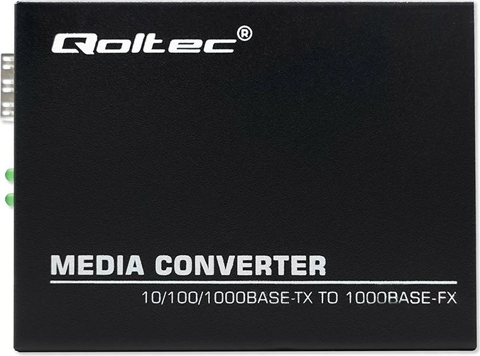 Konvertues media Qoltec 52295, 1x RJ45, 1x SFP, 1000Mb/s, i zi