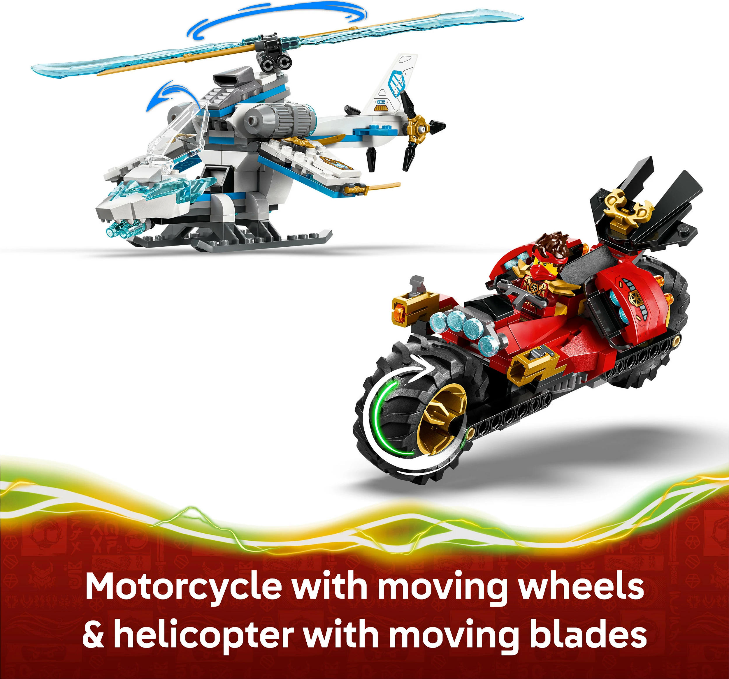 Set ndërtimi LEGO NINJAGO 71857 Ninja Vehicle Tree House Battle, 642 pjesë, 6 minifigura, multikolor
