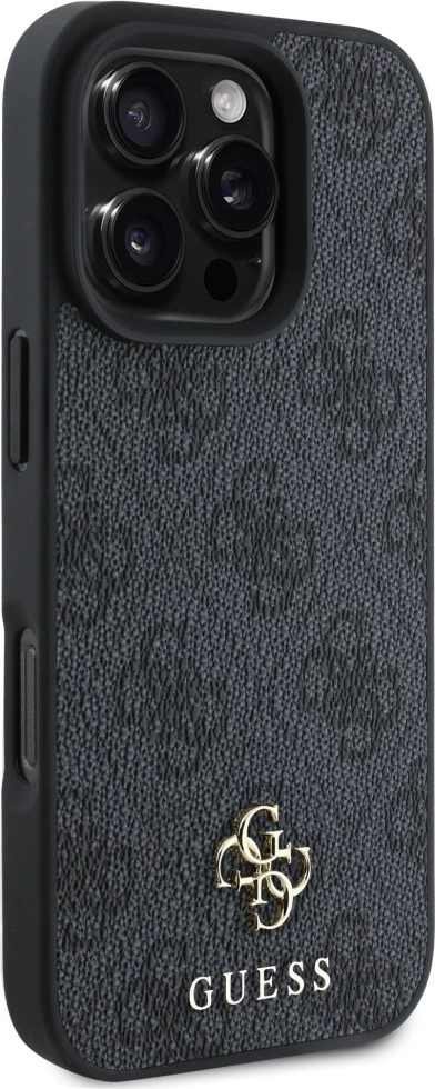 Mbështjellës Guess 4G Small Classic MagSafe për iPhone 16 Pro Max, i zi