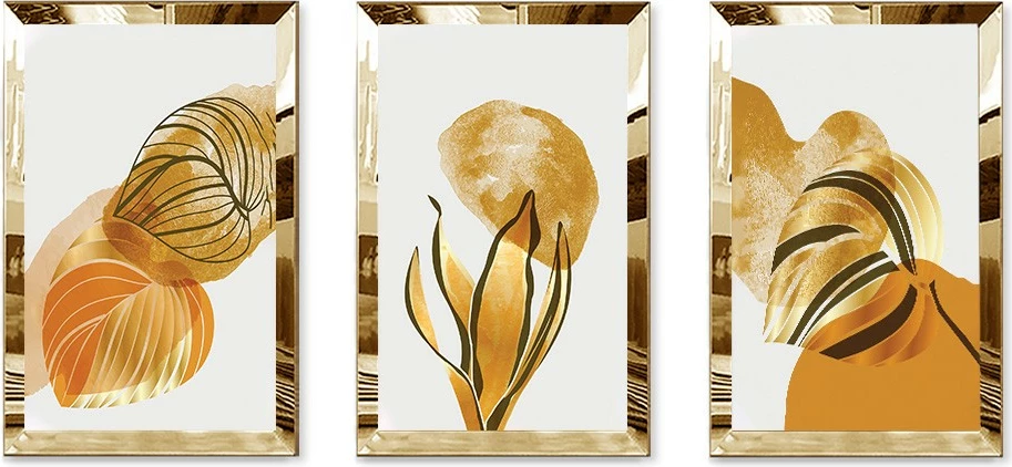 Pikturë dekorative MDF-Plexiglass (3 copë), Wallity, Huhu399, 50x70