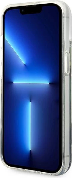 Mbështjellës Guess Flower Liquid Glitter për iPhone 14 Plus 6.7", kaltër