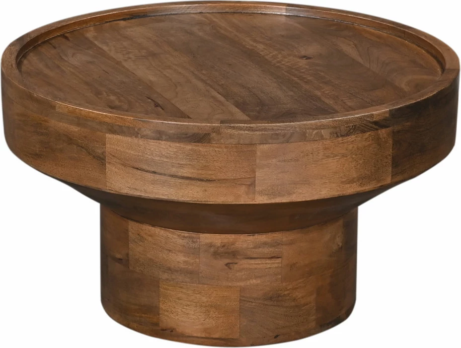 Tavolinë kafeje Dubai, dru mango, ngjyrë arre, 70x70x40 cm