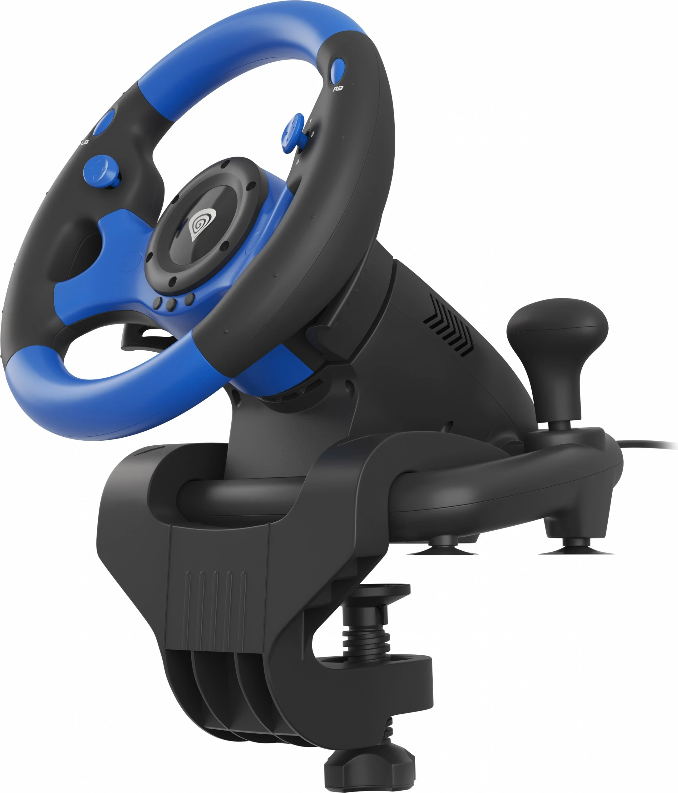 Timoni lojërash Genesis SEABORG 350 me pedale, për PC/XBOX/PS, 15 butona, USB, zi/blu