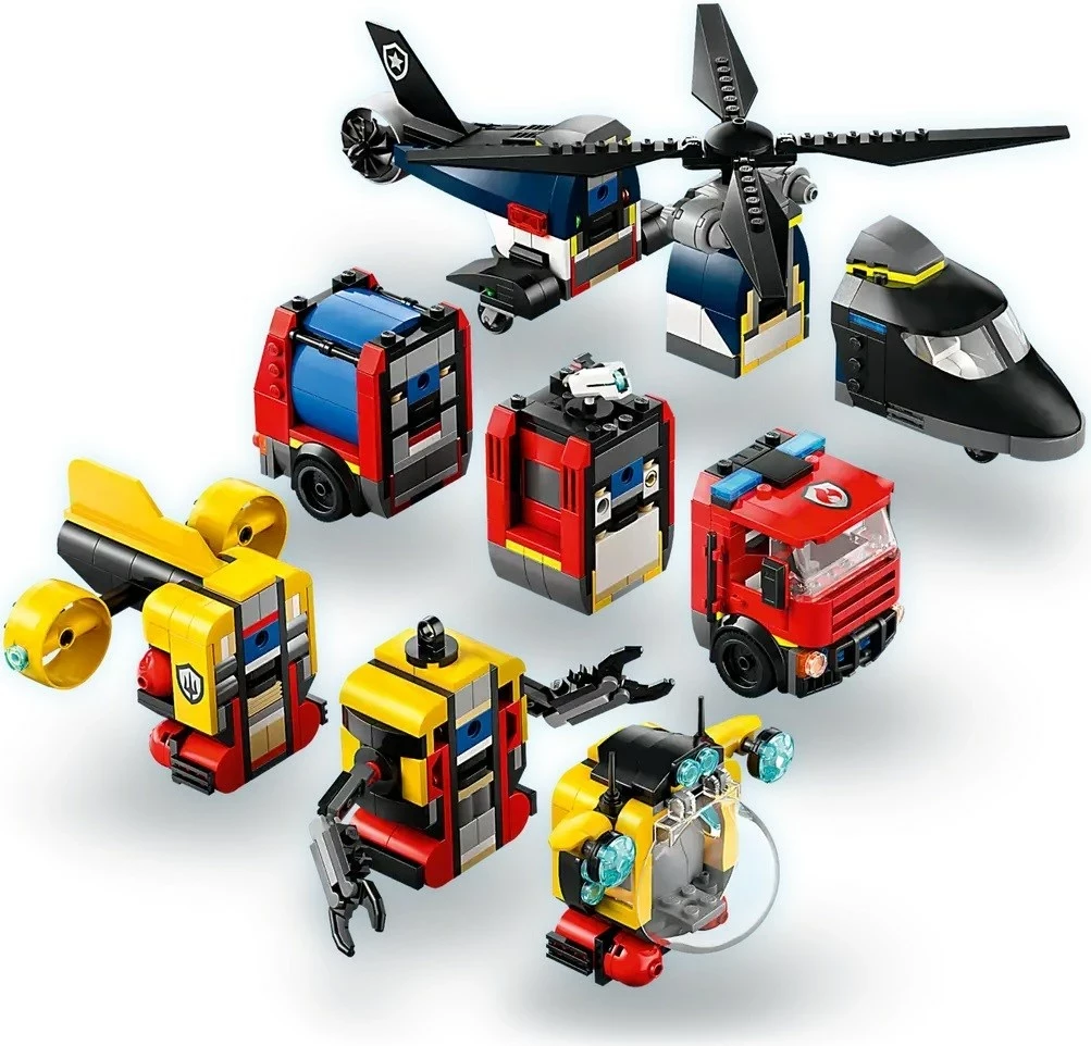 Set LEGO City 60462, Helikopter, Kamion Zjarrfikës dhe Nëndetëse