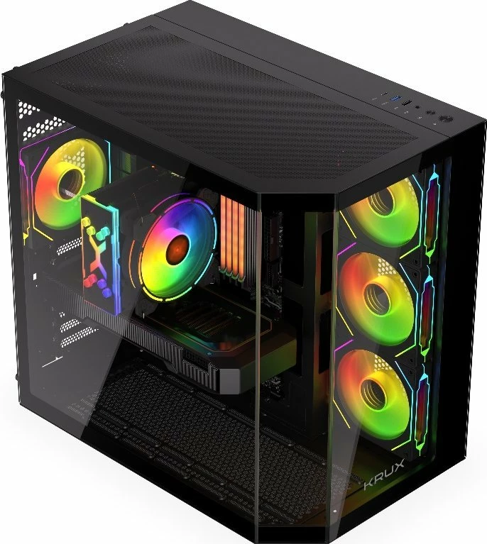 Kasë Krux Empero ARGB (KRXD010) midi tower ATX, e zezë