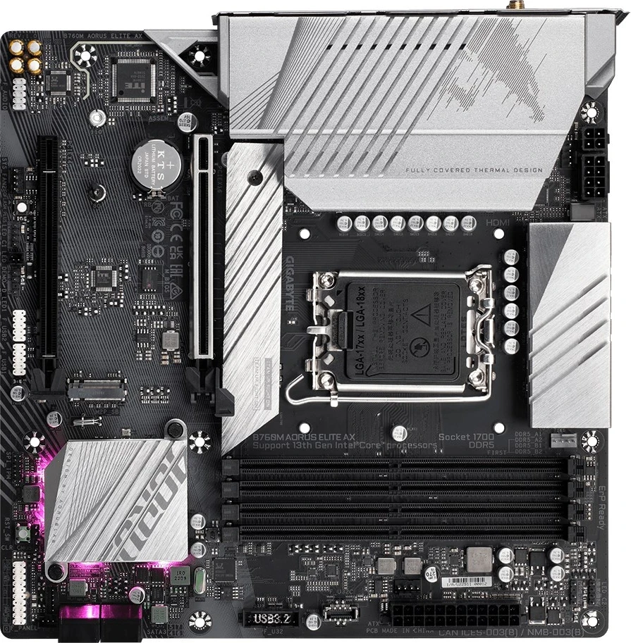 Pllakë amë Gigabyte B760M, AORUS ELITE AX, LGA 1700