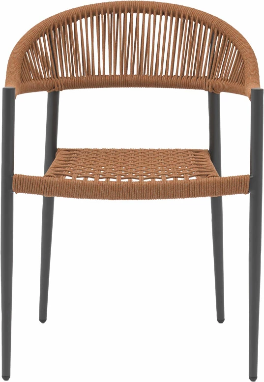 Karrige për kopsht Freiburg alumini, litar i zi, natyral, e kuqe tullë