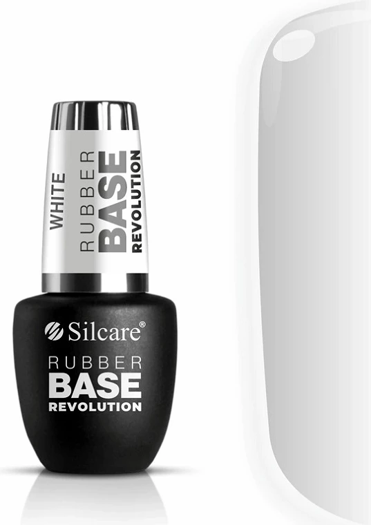 Bazë hibride për thonj Silcare Rubber Base Revolution White 9ml për femra