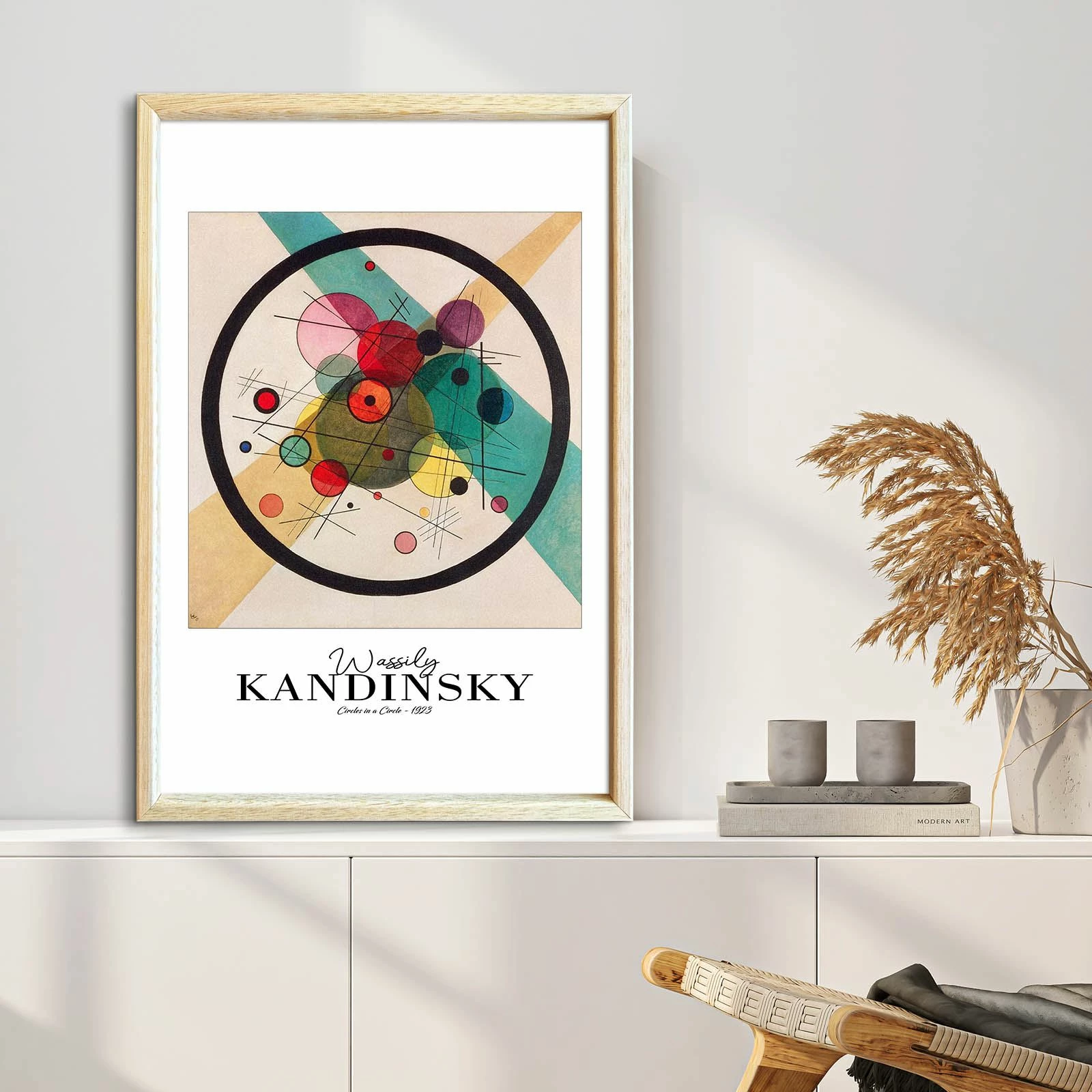 Pikturë dekorative me kornizë, Wallity, 4262AHSKANDINSKY-008, shumëngjyrëshe, 42x62cm