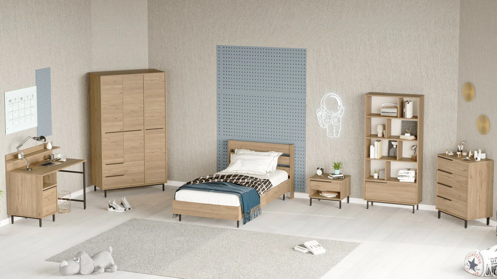 Set dhome për të rinj Skye Decor, ngjyrë lisi, ON26-S