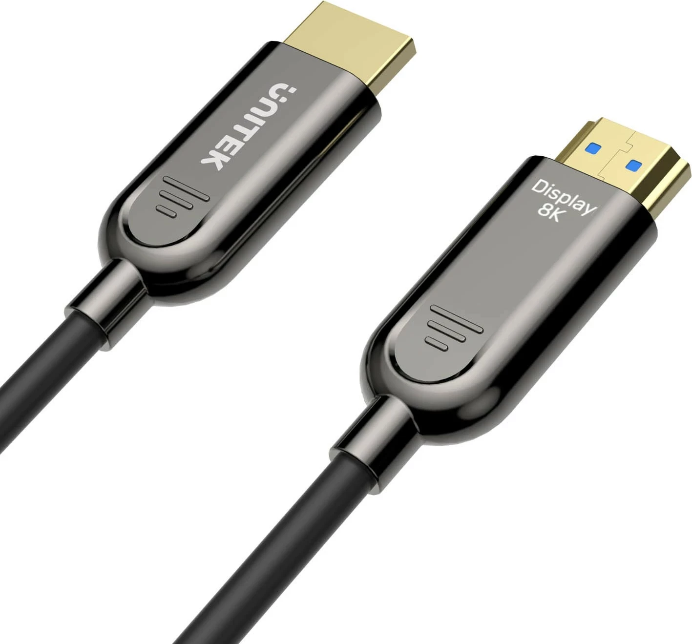 Kabëll optik HDMI Unitek 2.1 AOC 8K 120Hz 60m, zi-argjendtë