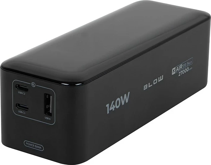 Power bank BLOW AIR99.9, 27000mAh, 140W, LCD, i zi