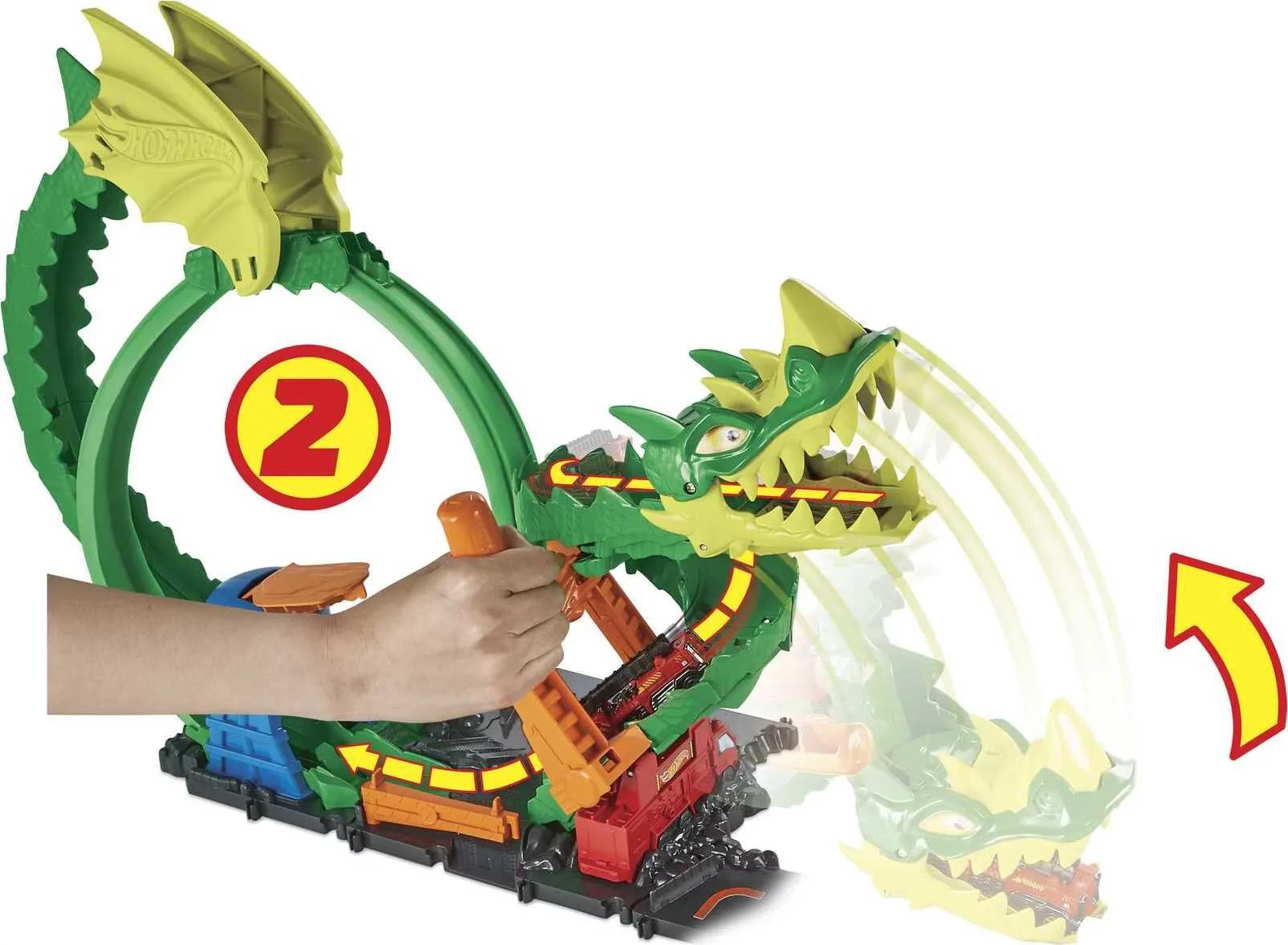 Hot Wheels Dragon Drive Firefight Playset and Car