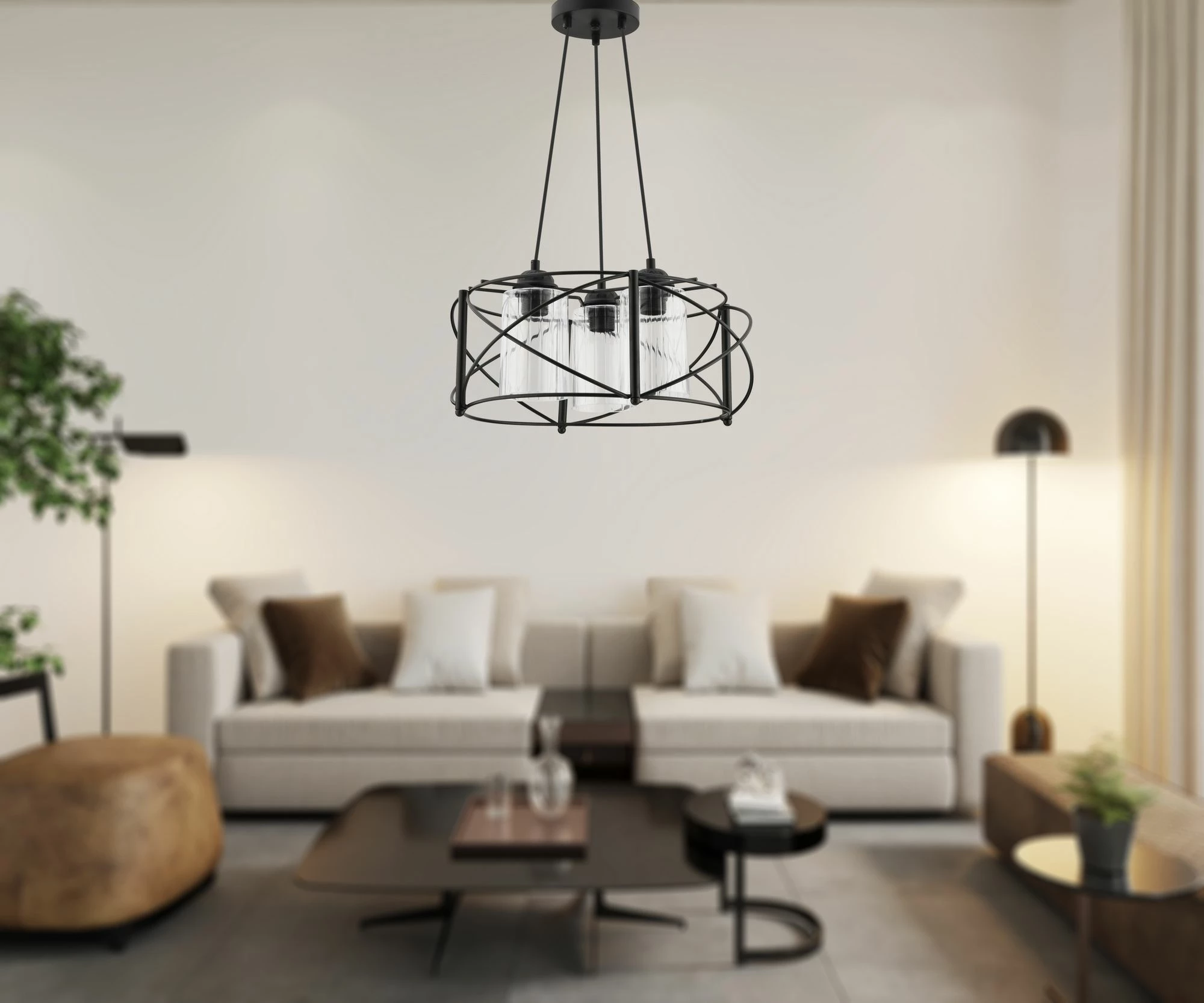 Llambë tavani Opviq, xham Dratkruh, e zezë, transparente