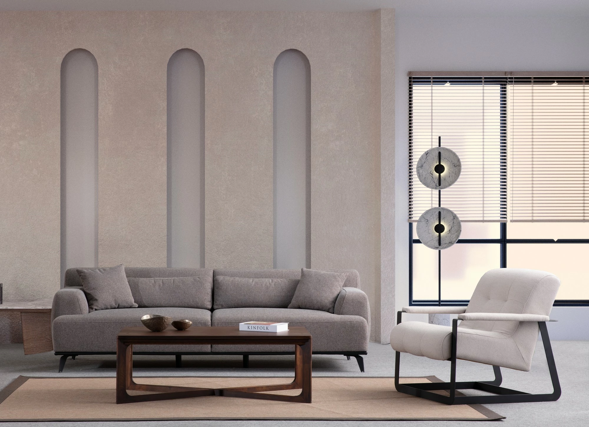 Divan dy vendësh Atelier del Sofa, Jaguar 2, kafe-gri