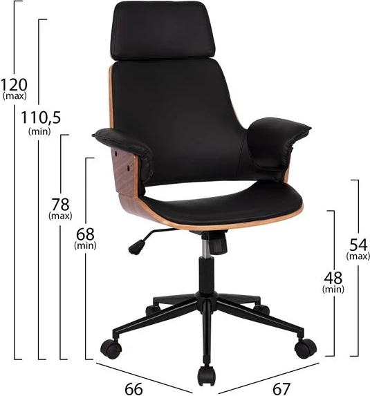 Karrige për zyre Superior Pro FH1110.01, e zezë/dru