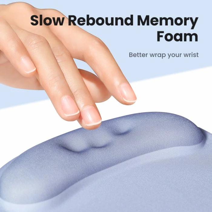 Mauspad ergonomik UGREEN 25244, memory foam, me mbështetje të kyçit, 220 x 245 mm, gri-kaltër