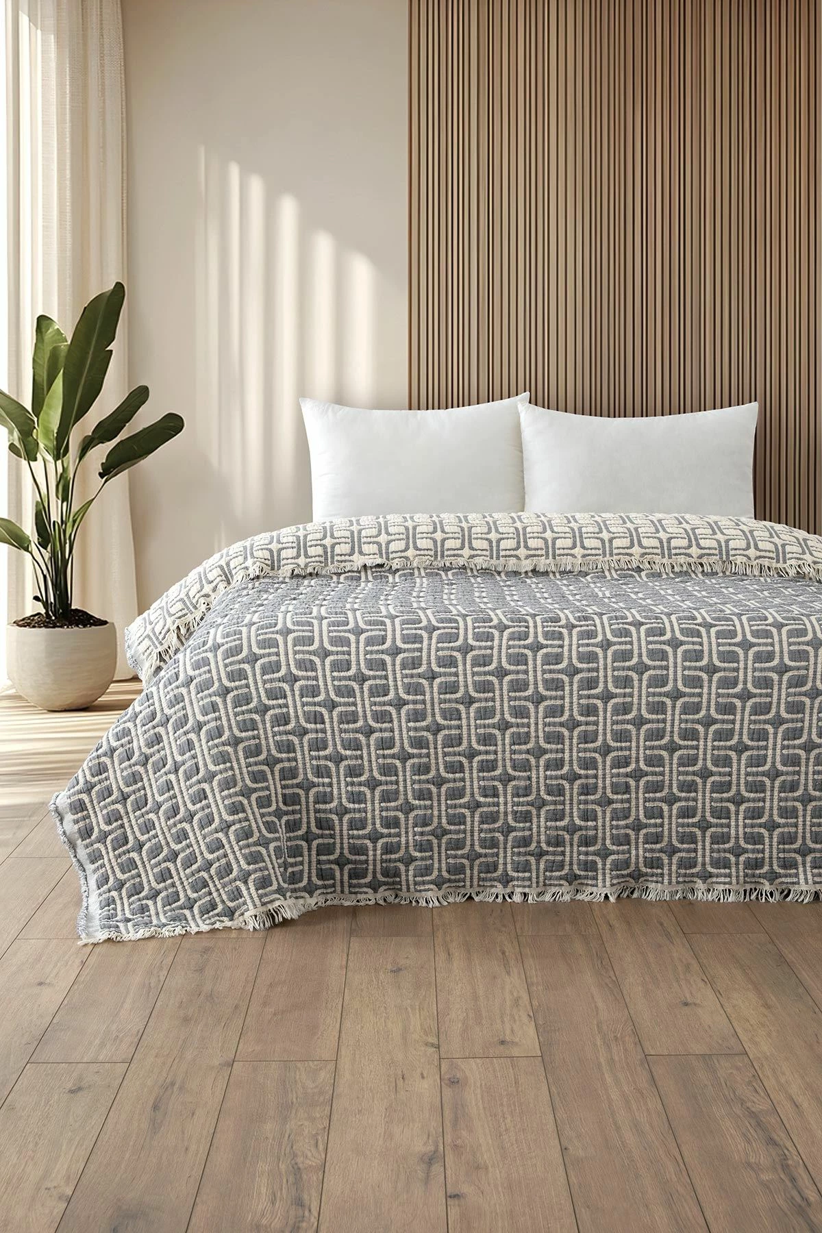 Jorgan King L'Essentiel Linge de Maison, ngjyrë gri, Perge