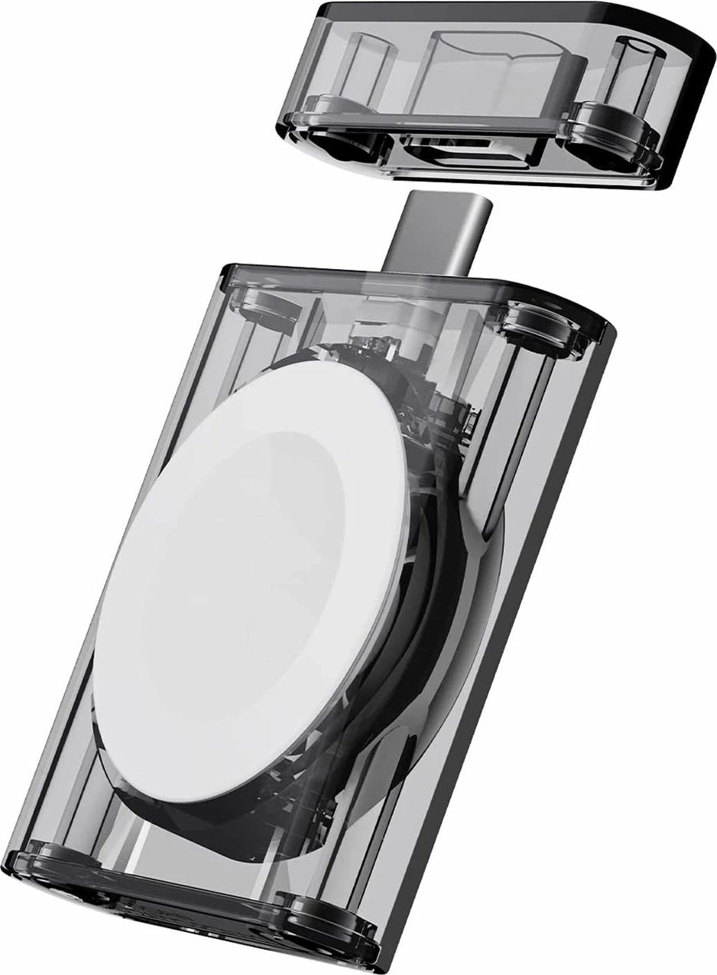 Karikues magnetik USB-C për Apple Watch What To Carry PITAKA Power Dongle, MFi, 5V/1.5A, gri transparent 5