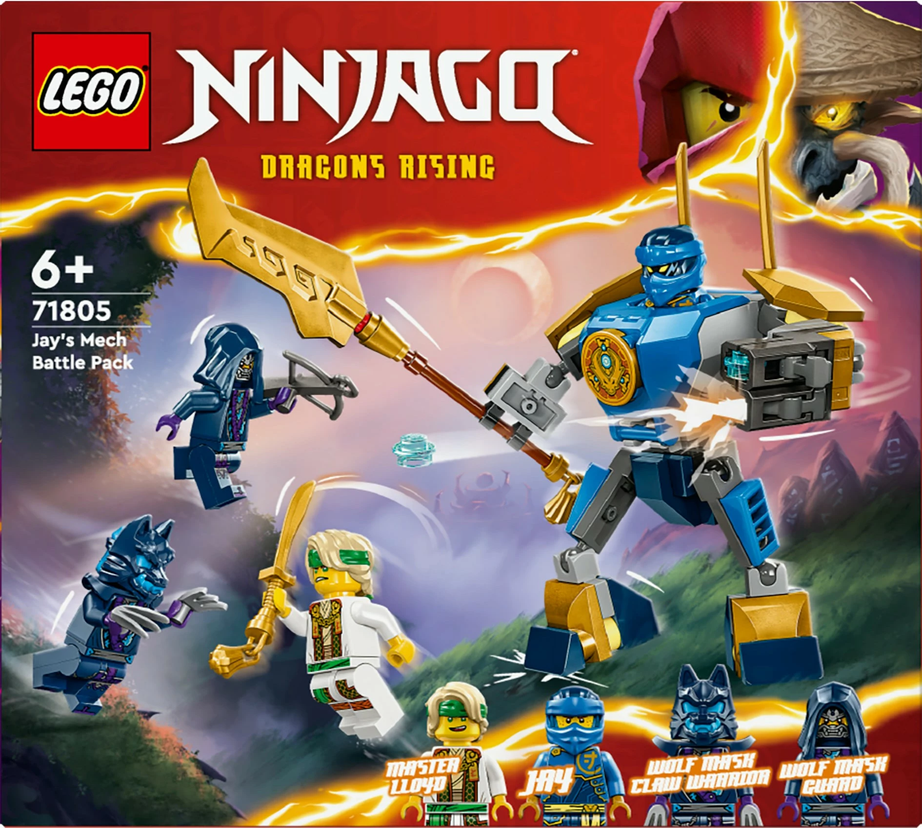 Set ndërtimi LEGO Ninjago 71805 Jay's Battle Mech, 78 pjesë, multikolor