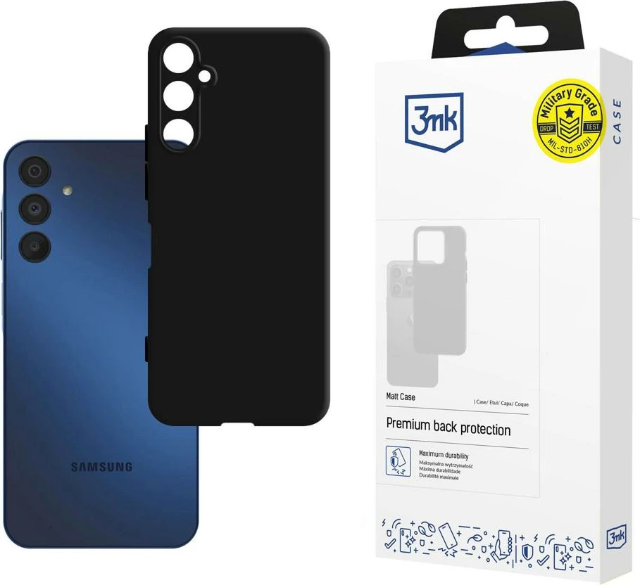 Mbështjellës 3mk Matt Case për Samsung Galaxy A15 5G, i zi