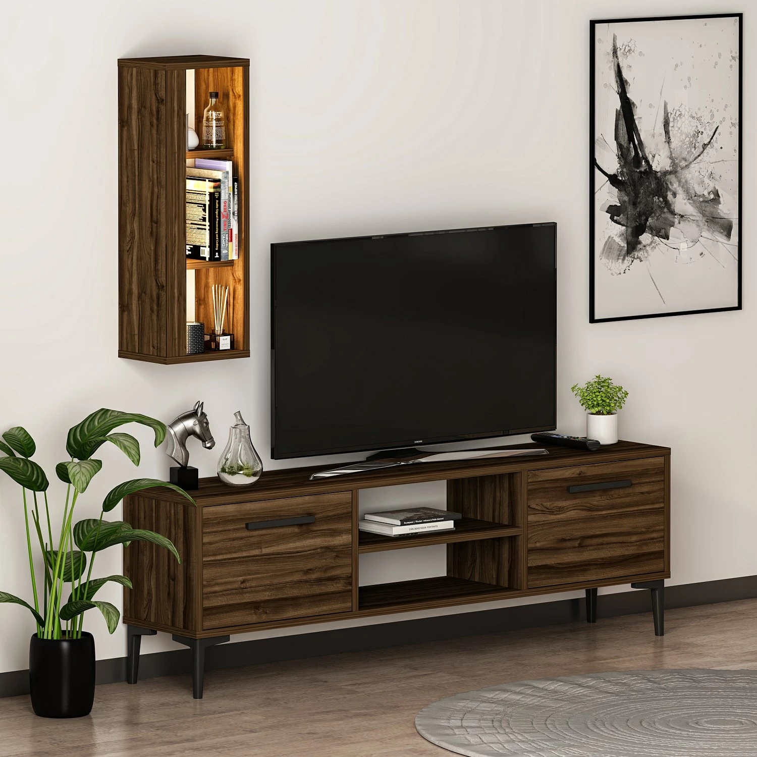 Komodë TV Skye Decor, ngjyrë arre, Bien