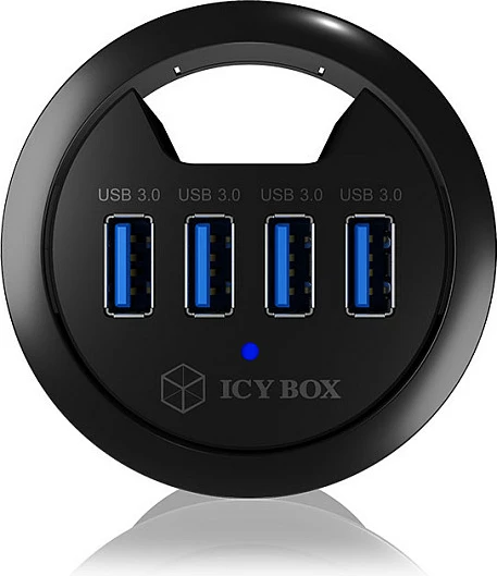 USB hub ICY BOX IB-HUB1403, 4 porta, USB 3.2 Gen 1, 1.2m, e zezë