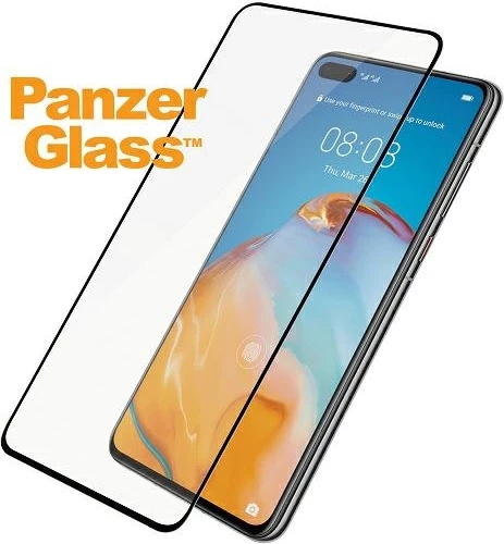 Xham i temperuar PanzerGlass E2E Super+ për Huawei P40, me kornizë të zezë