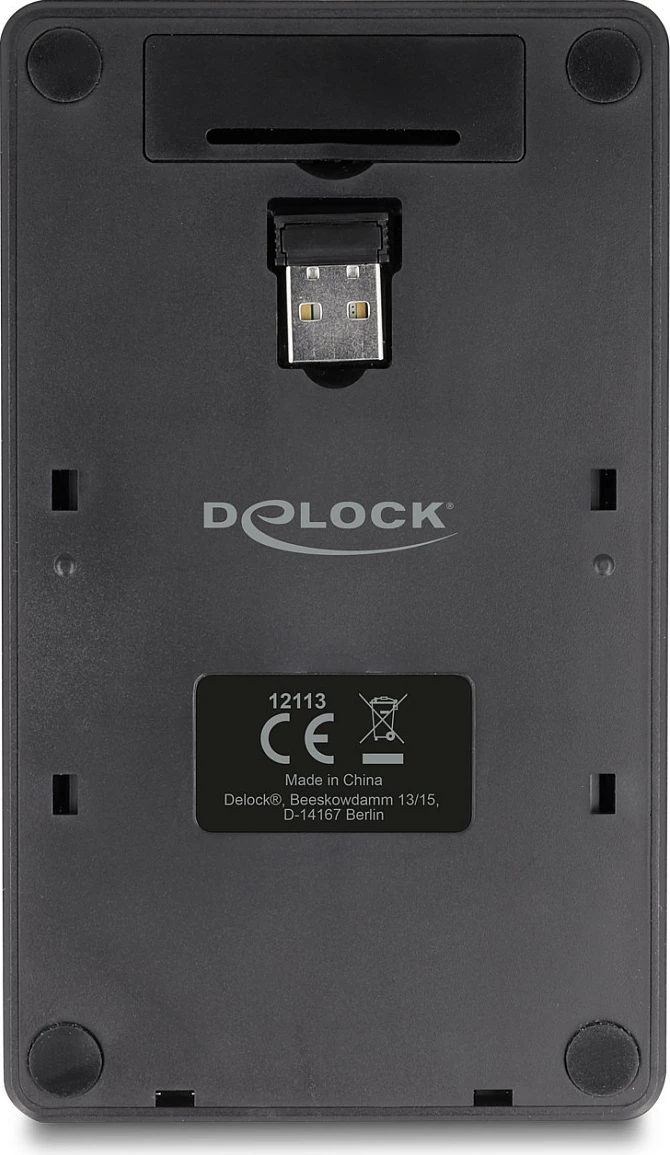 Tastierë numerike wireless DeLOCK 12113, 20 taste, me kalkulator, USB nano receiver, e zezë